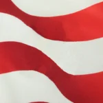 Red white wave pattern fabric close-up
