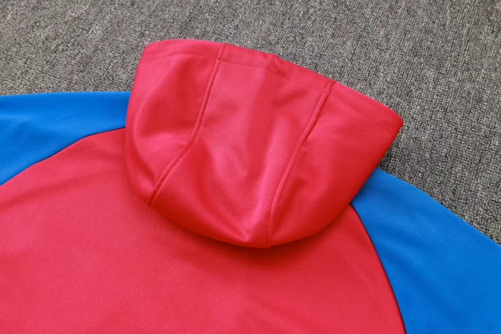 Red hoodie hood back