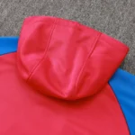 Red hoodie hood back