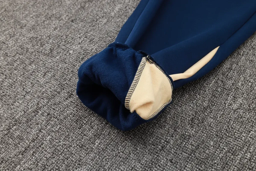 Navy pants fleece-lined cuff
