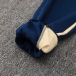 Navy pants fleece-lined cuff