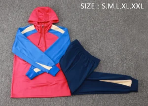 Red Blue 1/4 Zip Training Tracksuit Set