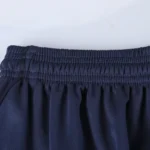 Navy shorts hem close-up