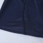 Navy shorts hem close-up