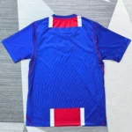 Blue red white football jersey back view