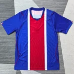 Blue red white football jersey front view