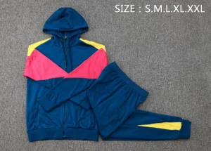 Teal Pink Yellow Full-Zip Tracksuit Set
