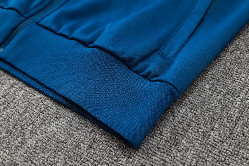 Teal hoodie ribbed hem