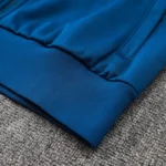 Teal hoodie ribbed hem
